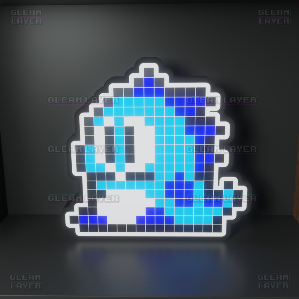 Blue Puzzle Bobble 8-bit Pixel Led Light