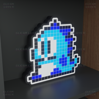 Blue Puzzle Bobble 8-bit Pixel Led Light