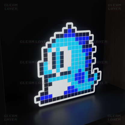 Blue Puzzle Bobble 8-bit Pixel Led Light