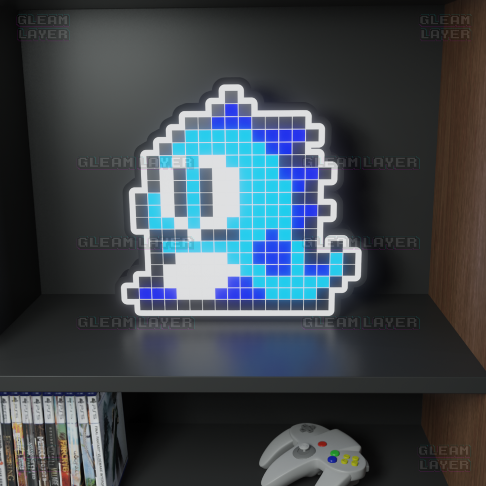 Blue Puzzle Bobble 8-bit Pixel Led Light