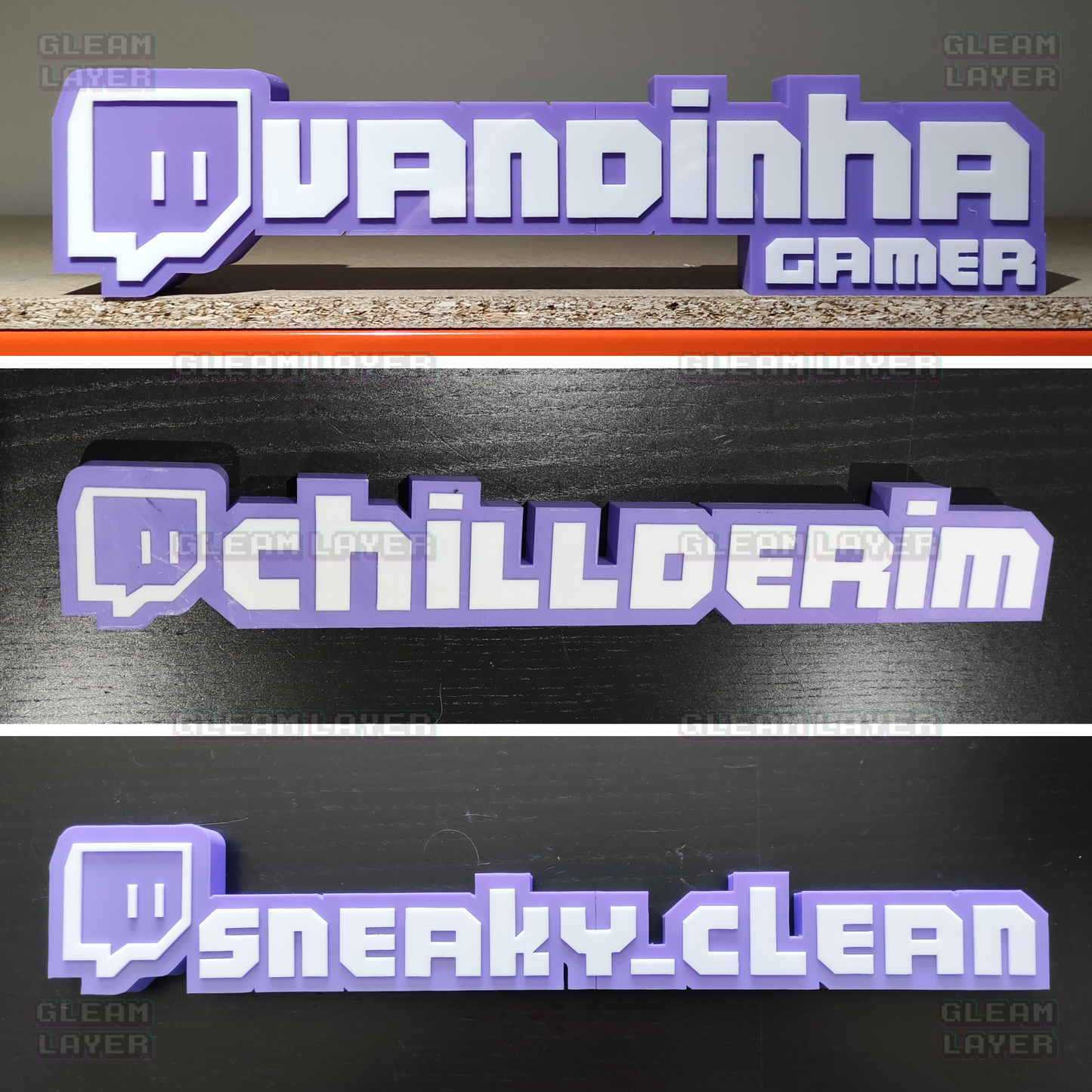 Custom TWITCH TAG Plaque for your Stream Setup