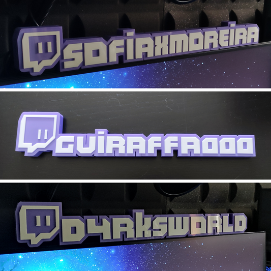 Placa TWITCH TAG personalizada para sua configuração de transmissão