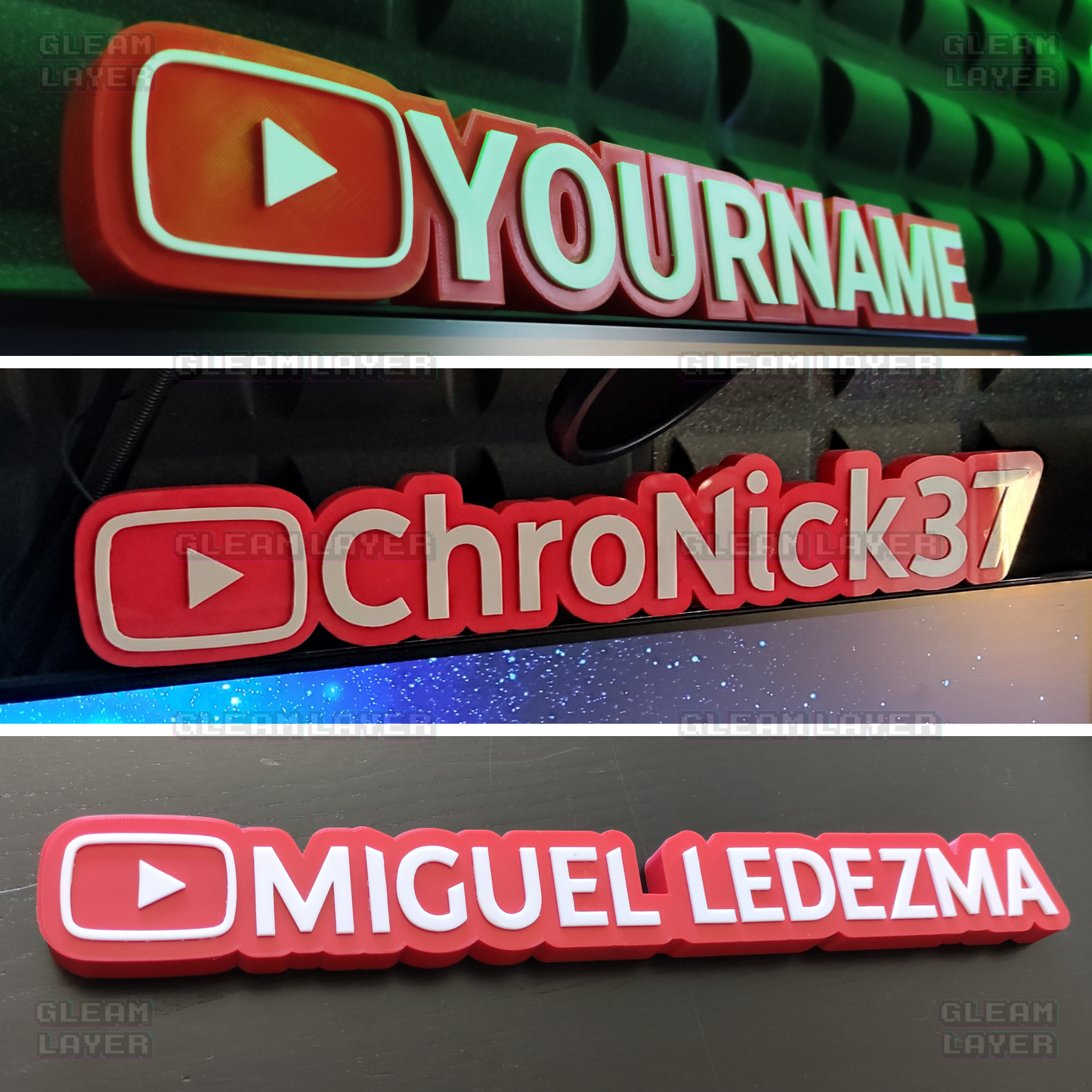 Custom YOUTUBE Tag Plaque Name