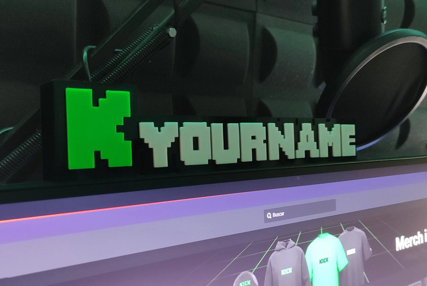 Custom KICK Name Tag Plaque for your Stream Setup