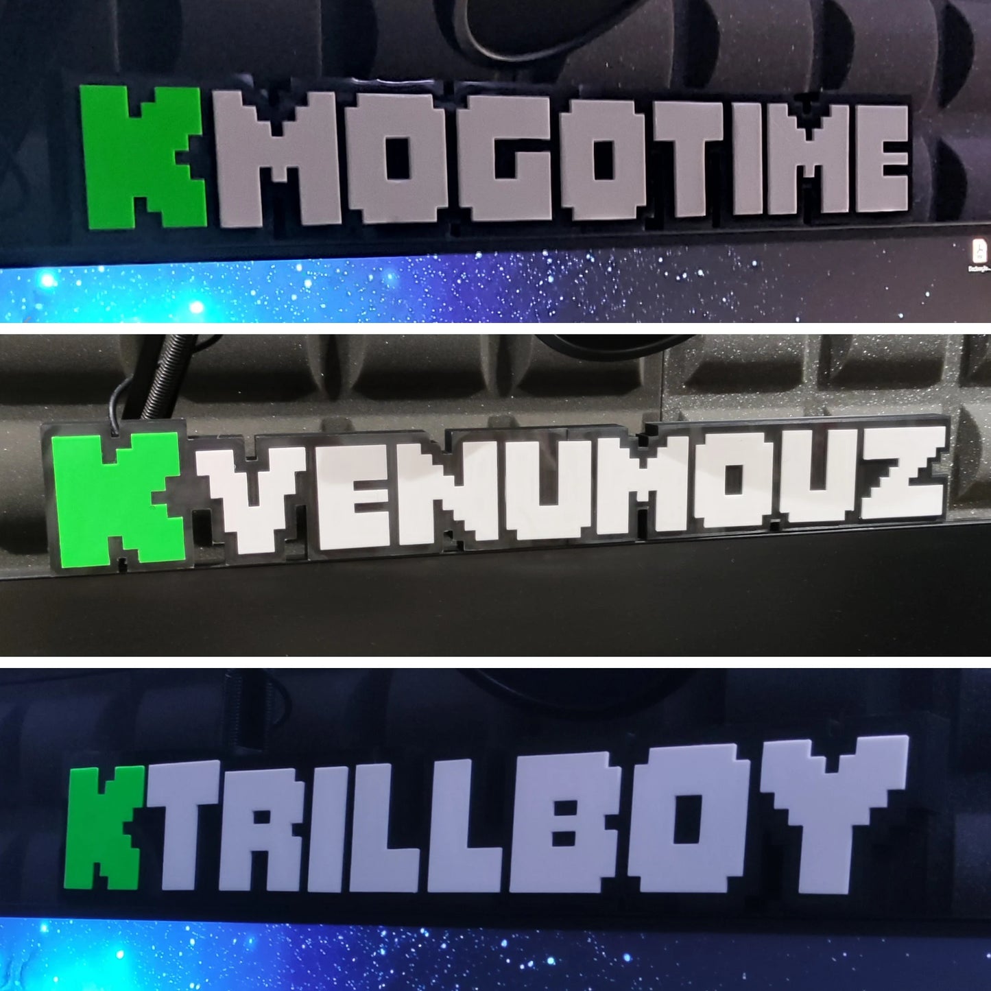 Custom KICK Name Tag Plaque for your Stream Setup