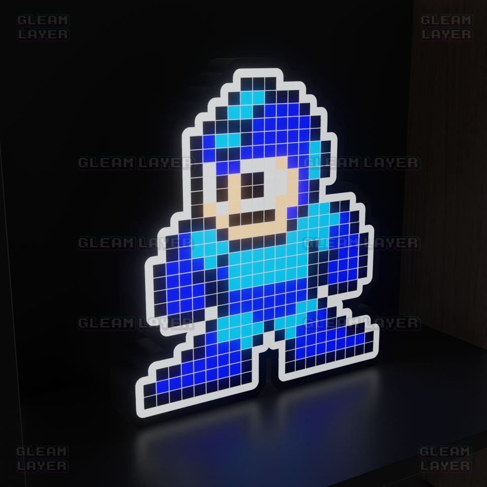 Mega Man 8-bit Pixel Led Light