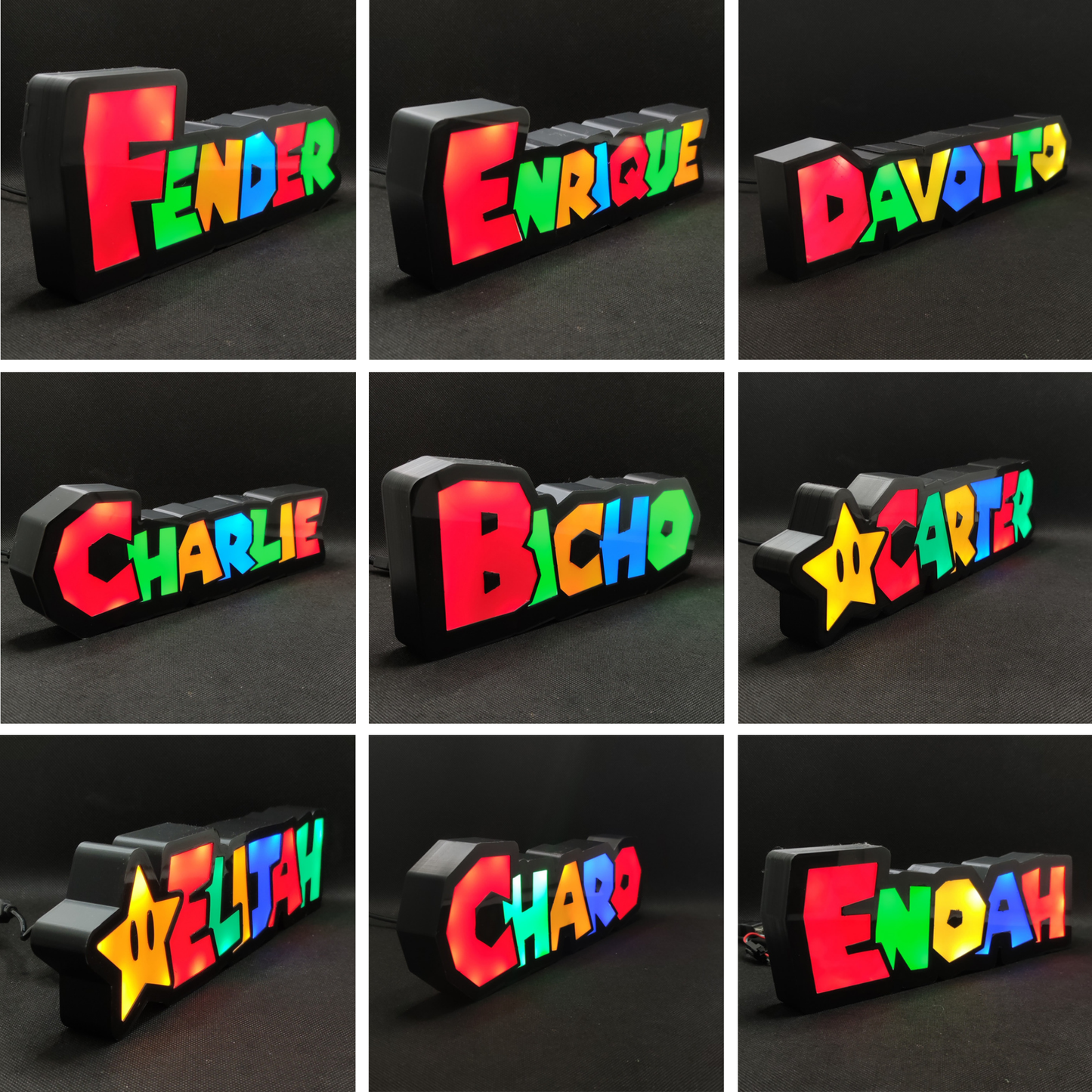 Custom Name Super Mario Style Led Lightbox Sign