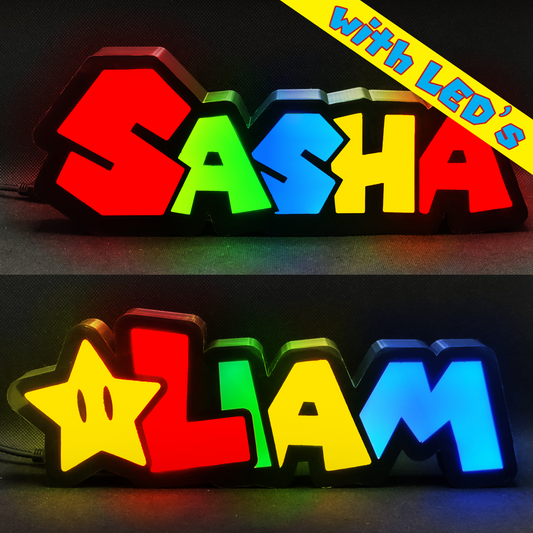 Custom Name Super Mario Style Led Lightbox Sign