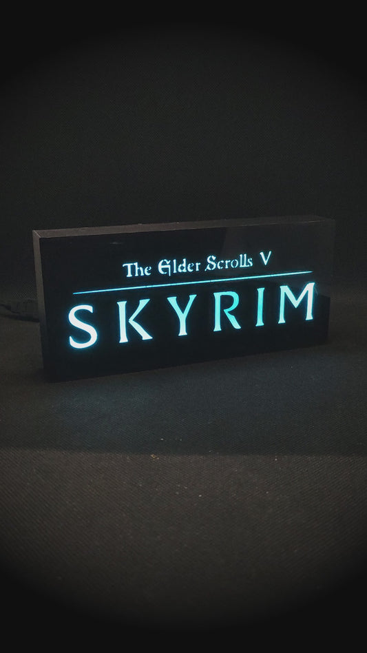 SKYRYM The Elder Scrolls V Led Lightbox Sign RGB Lâmpada Gamer