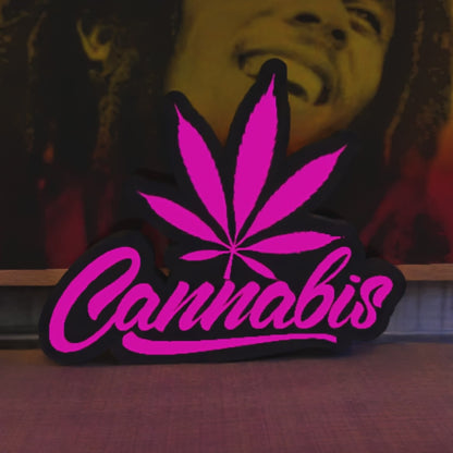 Cannabis Leaf Lightbox Rgb Sign for Stoners, Weed Room, Led 420 Decor