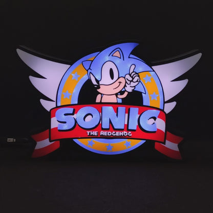 Sonic The hedgehog Retro Logo Led Gaming Light Sign