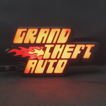 GTA Grand Theft Auto 1997 Logo Led Gaming Light Sign