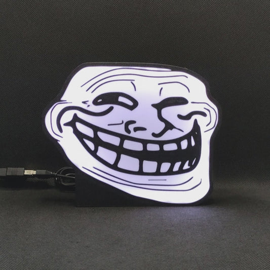 Mittelfinger Troll Gesicht Meme Neon Led Lightbox RGB Lampe | Geschenk für Ihren mürrischen Freund