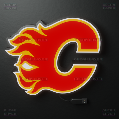 Calgary Flames Led Light Box NHL Sports Bar Light Display Wall Sign