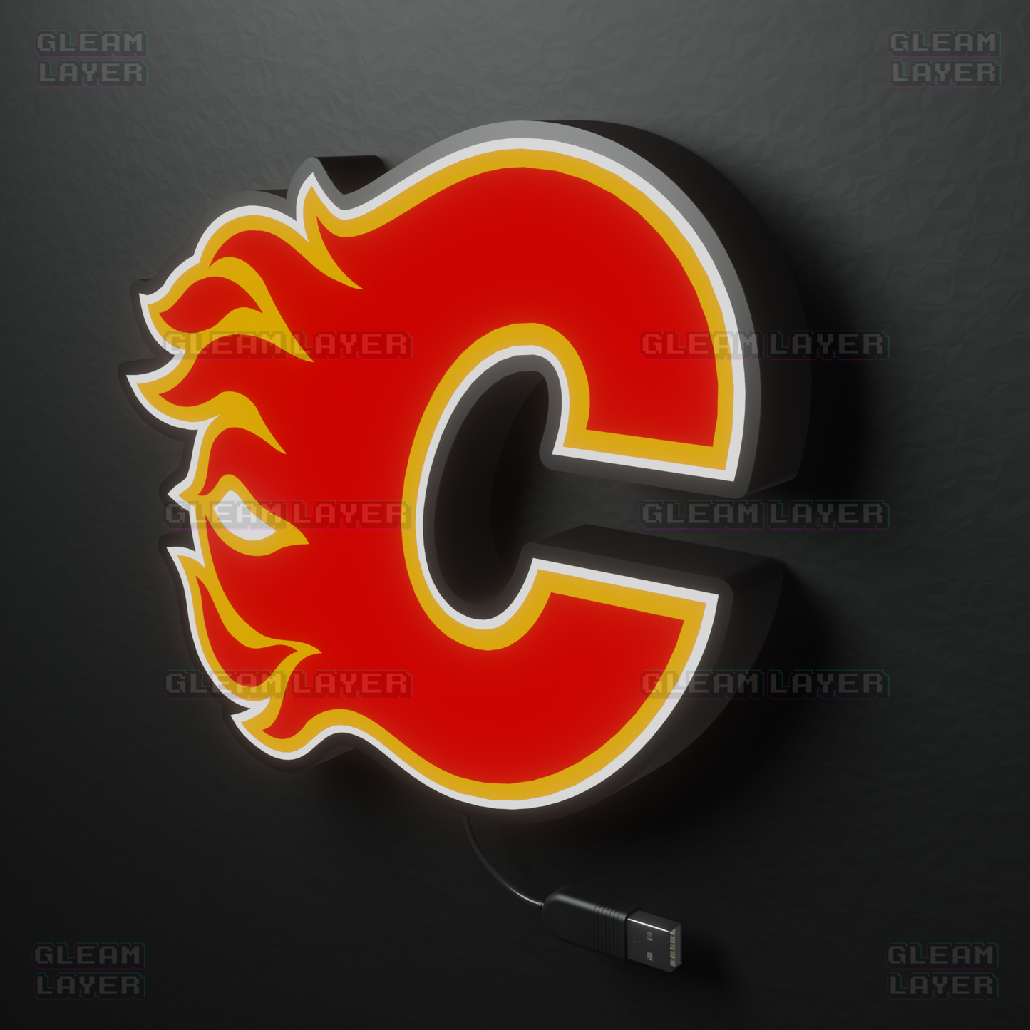 Calgary Flames Led Light Box NHL Sports Bar Light Display Wall Sign