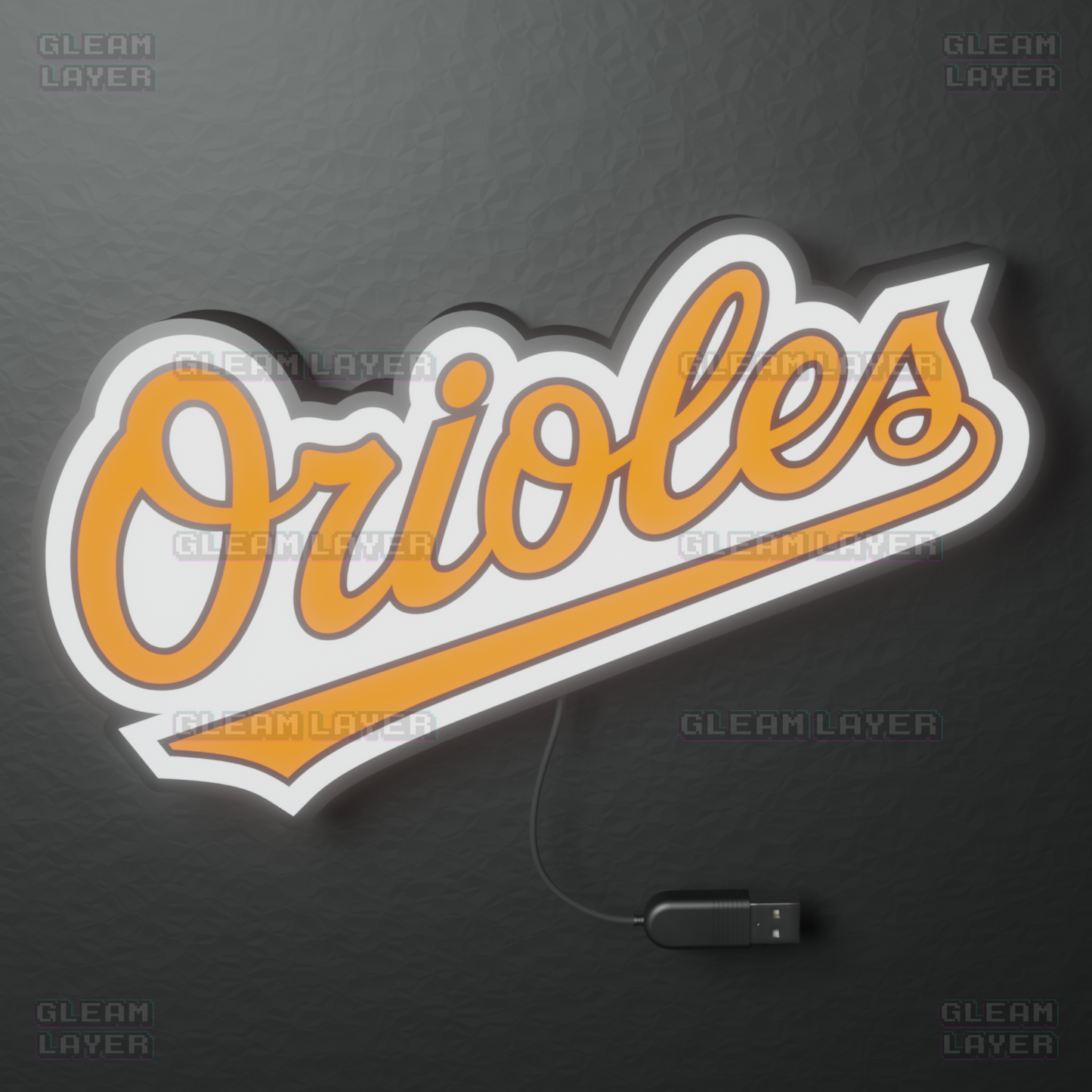 Baltimore Orioles Led Light Box MLB Sports Bar Major League Baseball Wall Sign