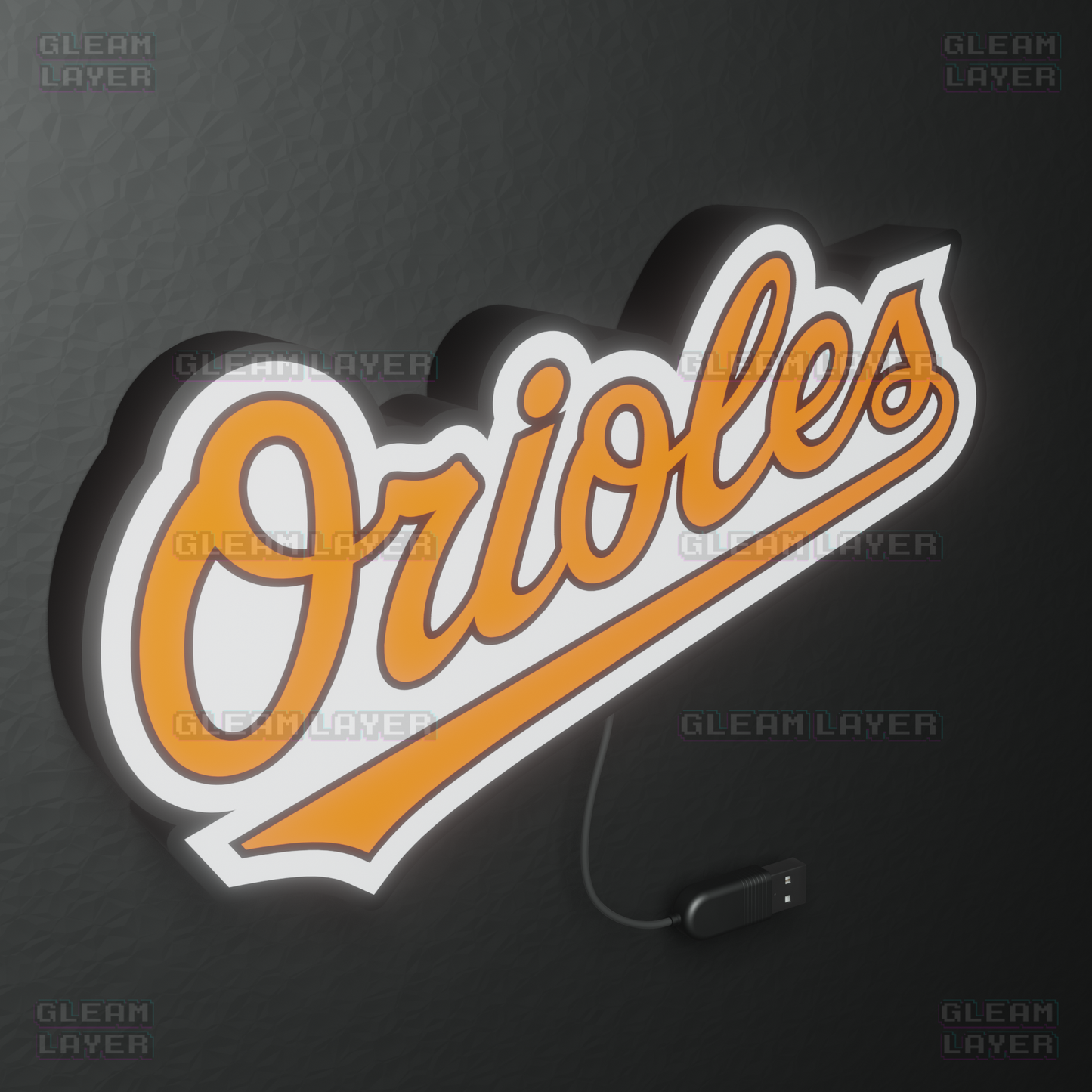 Baltimore Orioles Led Light Box MLB Sports Bar Major League Baseball Wall Sign