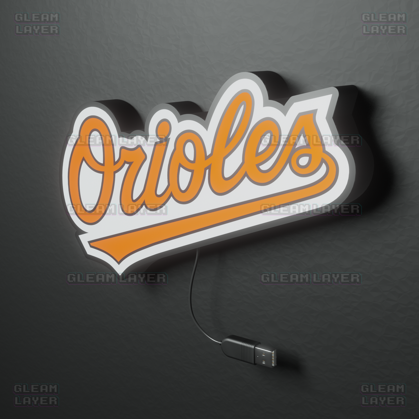 Baltimore Orioles Led Light Box MLB Sports Bar Major League Baseball Wall Sign