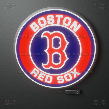 Boston Red Sox Led Light Box MLB Sports Bar Major League Baseball Wall Sign