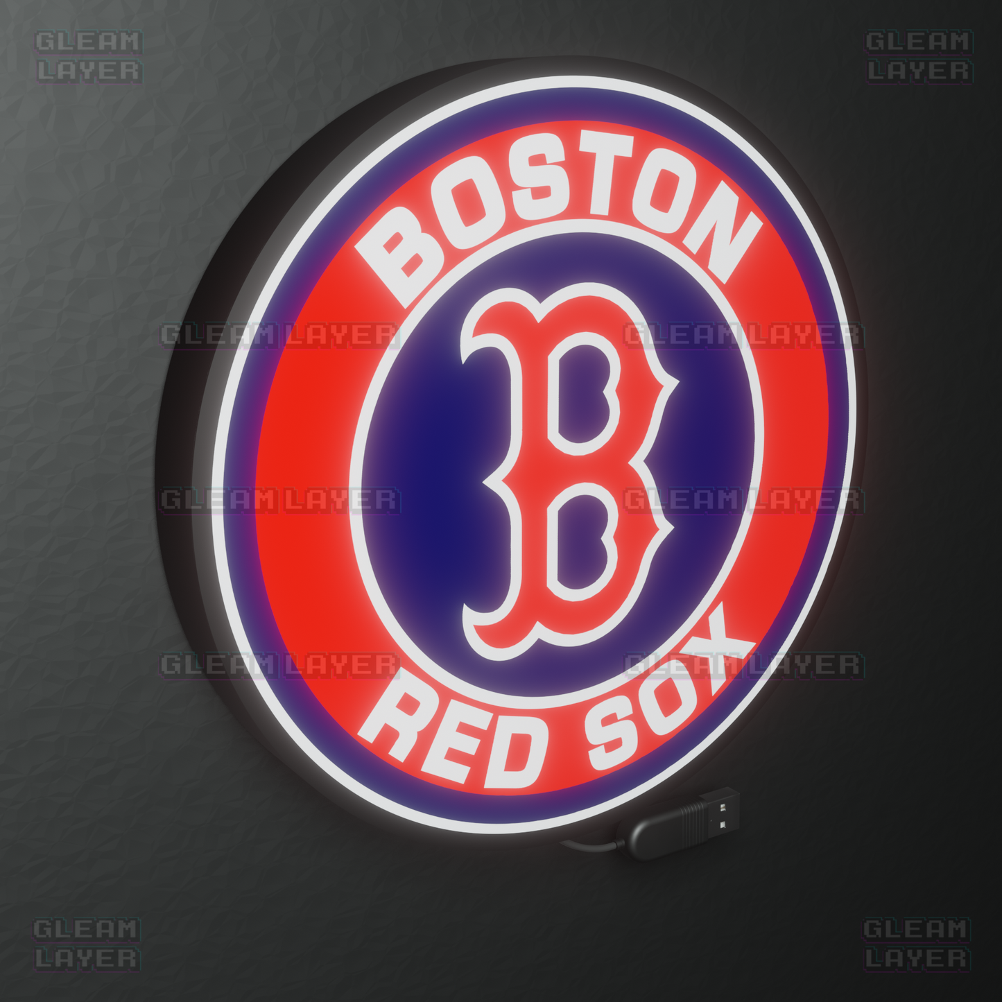 Boston Red Sox Led Light Box MLB Sports Bar Major League Baseball Wall Sign