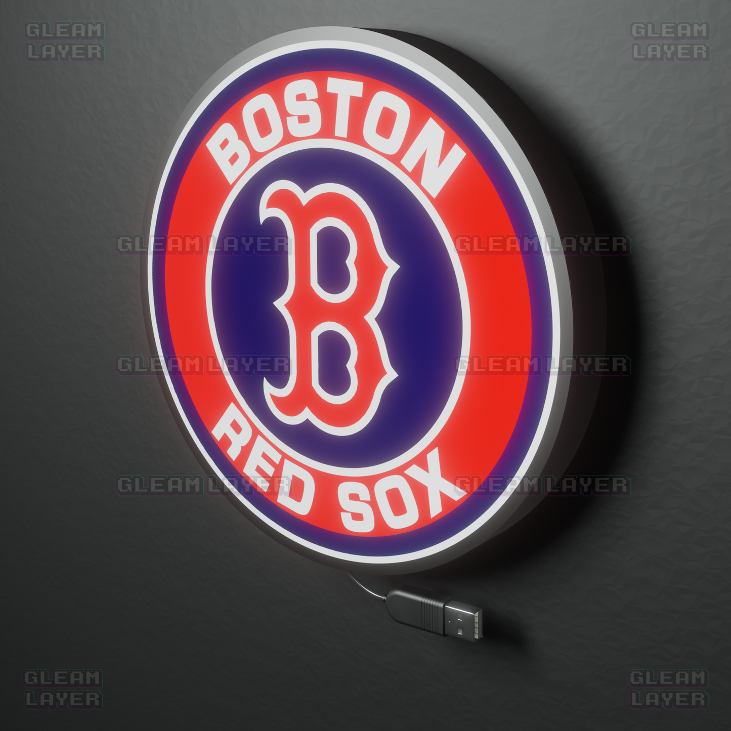 Boston Red Sox Led Light Box MLB Sports Bar Major League Baseball Wall Sign