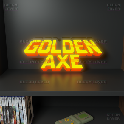 Golden Axe Retro Game Sign Led Gaming Lightbox RGB Lamp