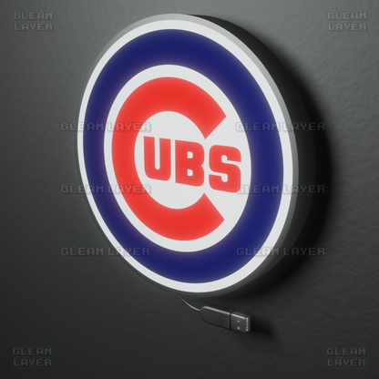 Chicago Cubs Led Light Box MLB Sports Bar Major League Baseball Wall Sign