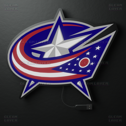 Columbus Blue Jackets Led Light Box NHL Sports Bar Light Display Wall Sign