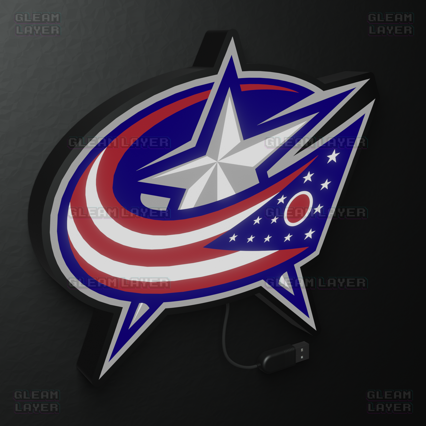 Columbus Blue Jackets Led Light Box NHL Sports Bar Light Display Wall Sign