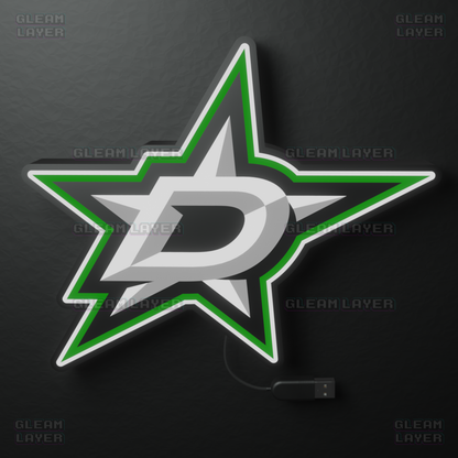 Dallas Stars Led Light Box NHL Sports Bar Light Display Wall Sign