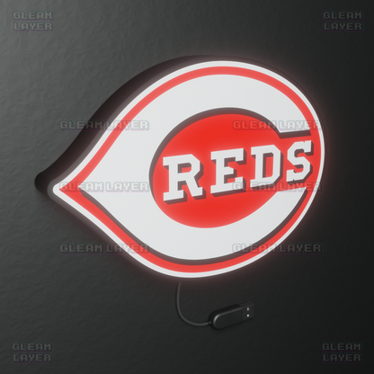 Cincinnati Reds Led Light Box MLB Sports Bar Major League Baseball Wall Sign