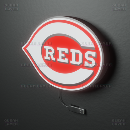 Cincinnati Reds Led Light Box MLB Sports Bar Major League Baseball Wall Sign