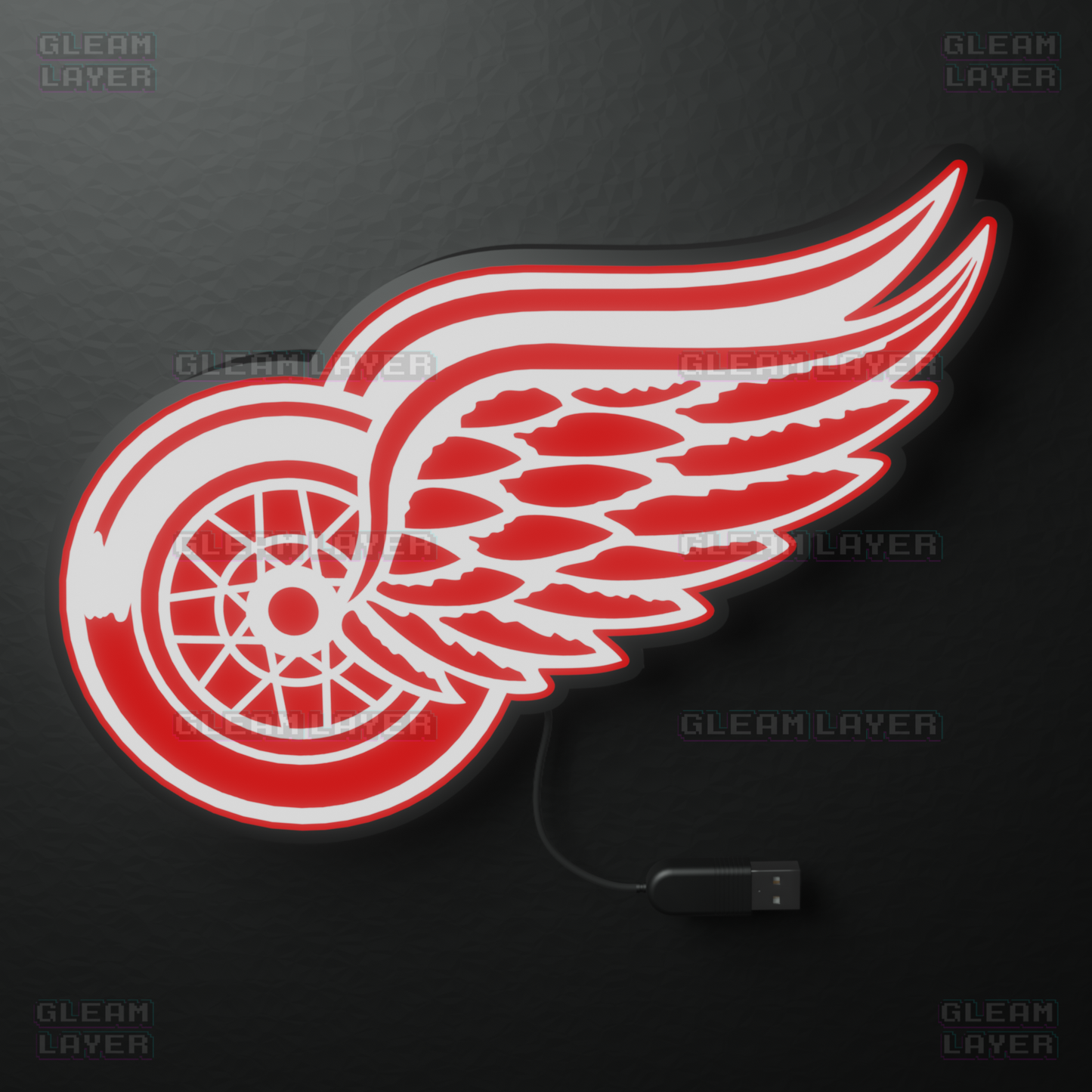 Detroit Red Wings Led Light Box NHL Sports Bar Light Display Wall Sign