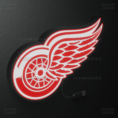 Detroit Red Wings Led Light Box NHL Sports Bar Light Display Wall Sign