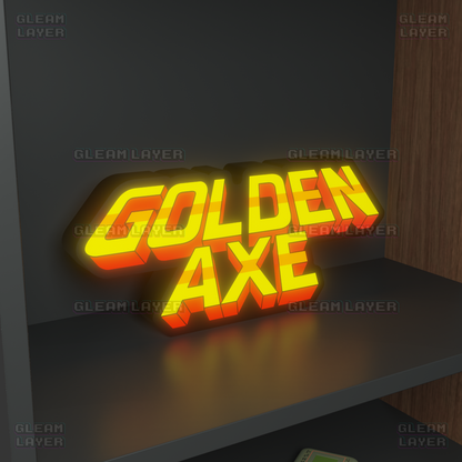 Golden Axe Retro Game Sign Led Gaming Lightbox RGB Lamp