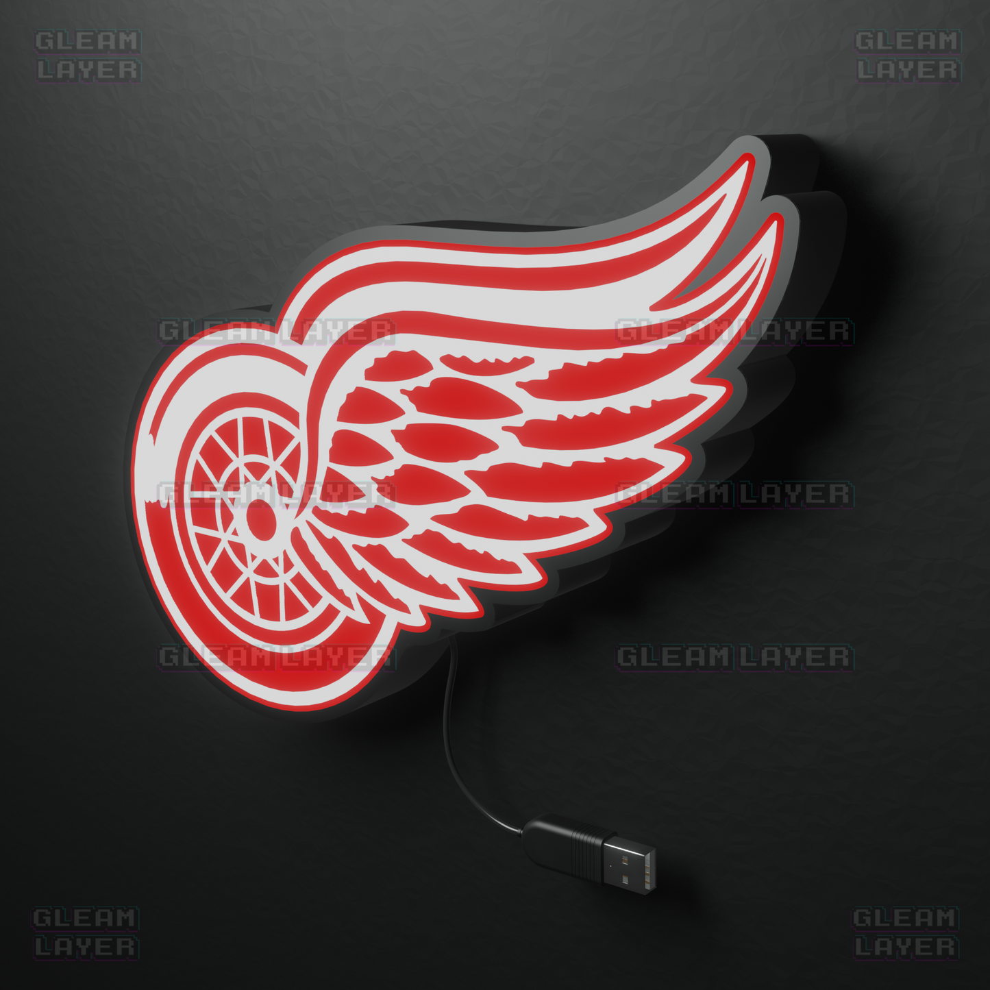 Detroit Red Wings Led Light Box NHL Sports Bar Light Display Wall Sign