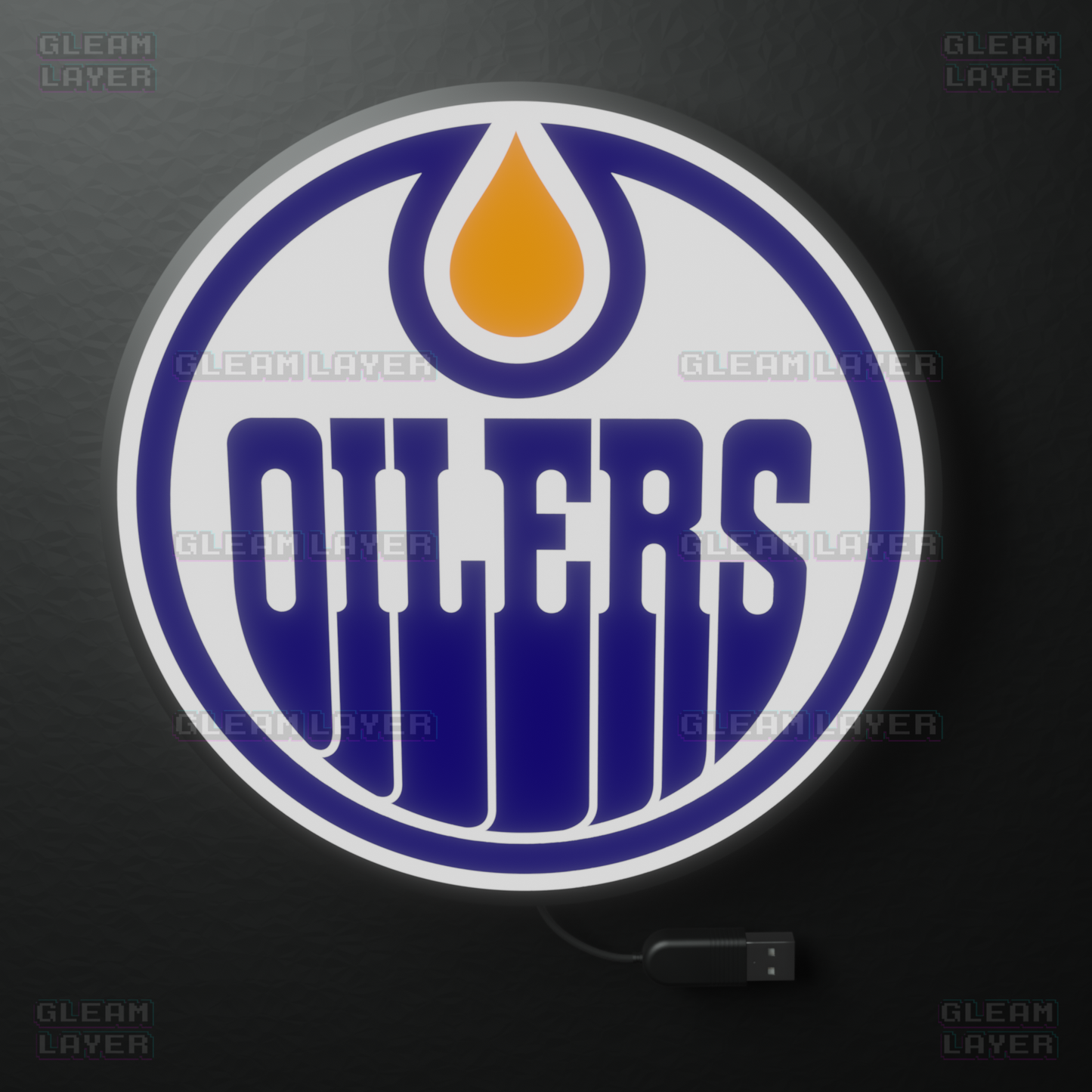 Edmonton Oilers Led Light Box NHL Sports Bar Light Display Wall Sign