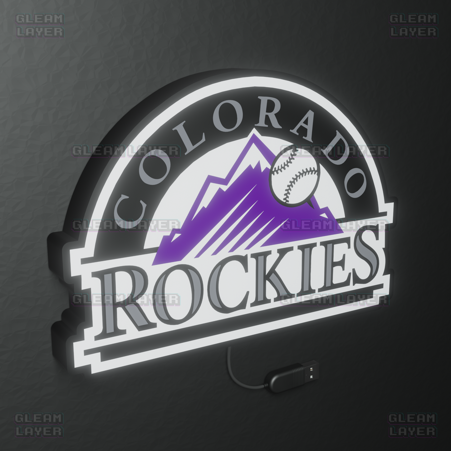 Colorado Rockies Led Light Box MLB Sports Bar Major League Baseball Wall Sign