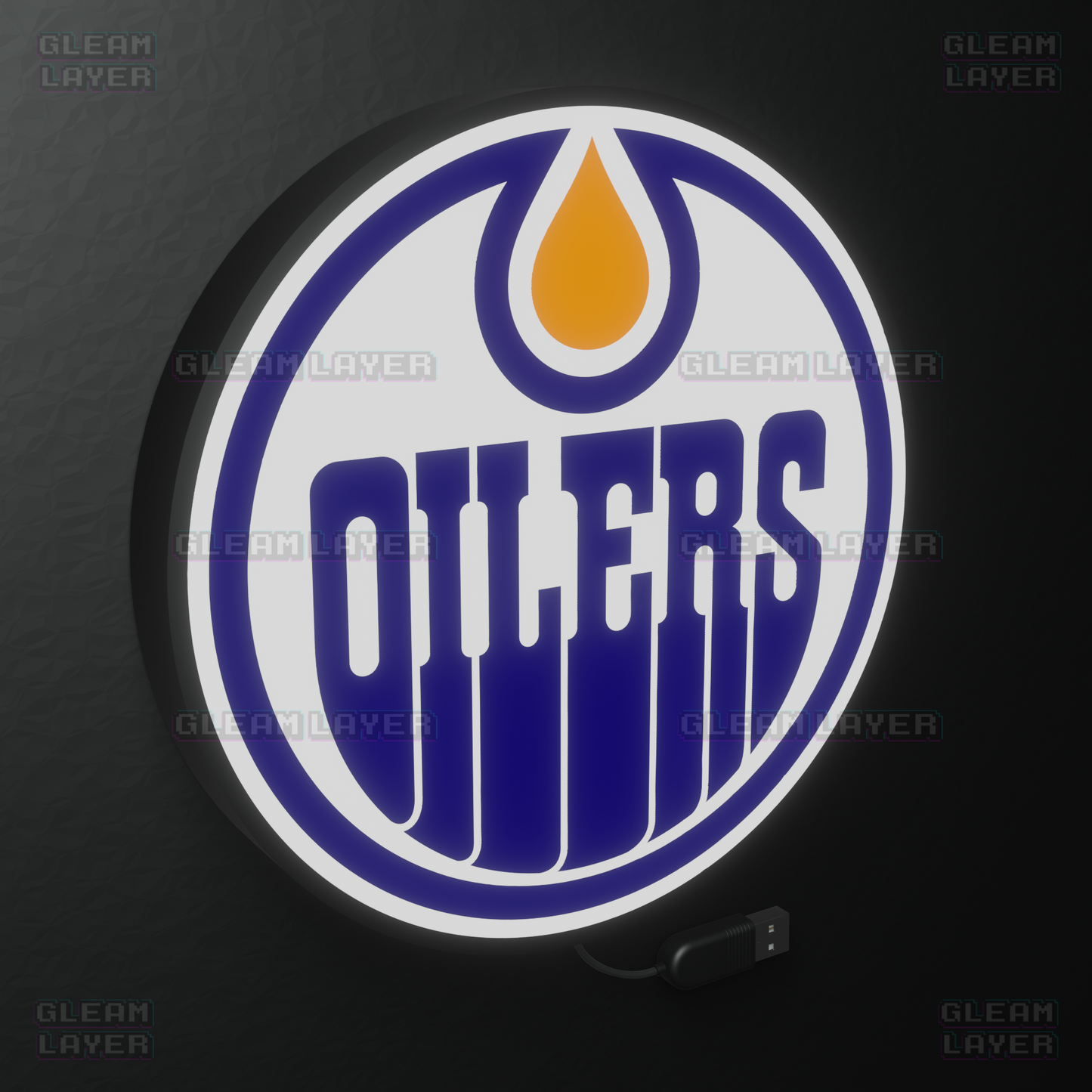 Edmonton Oilers Led Light Box NHL Sports Bar Light Display Wall Sign