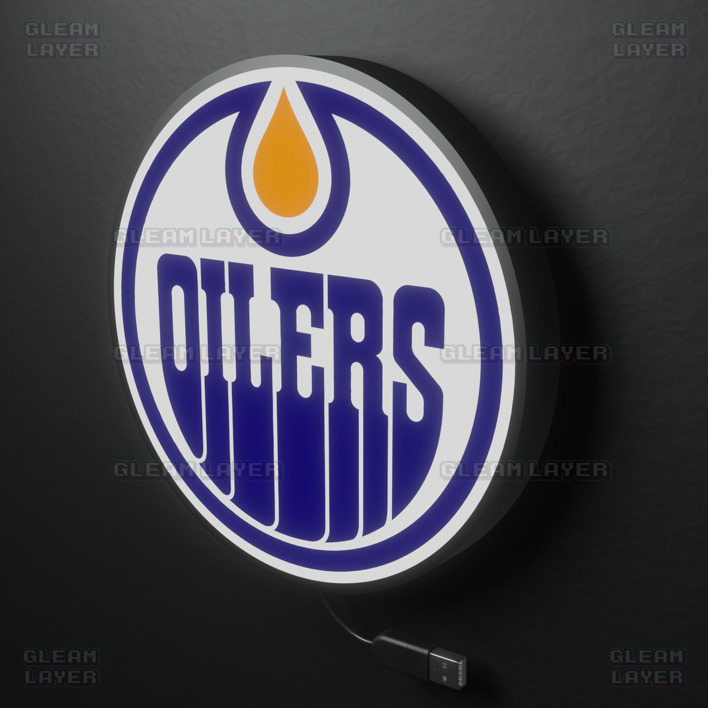 Edmonton Oilers Led Light Box NHL Sports Bar Light Display Wall Sign