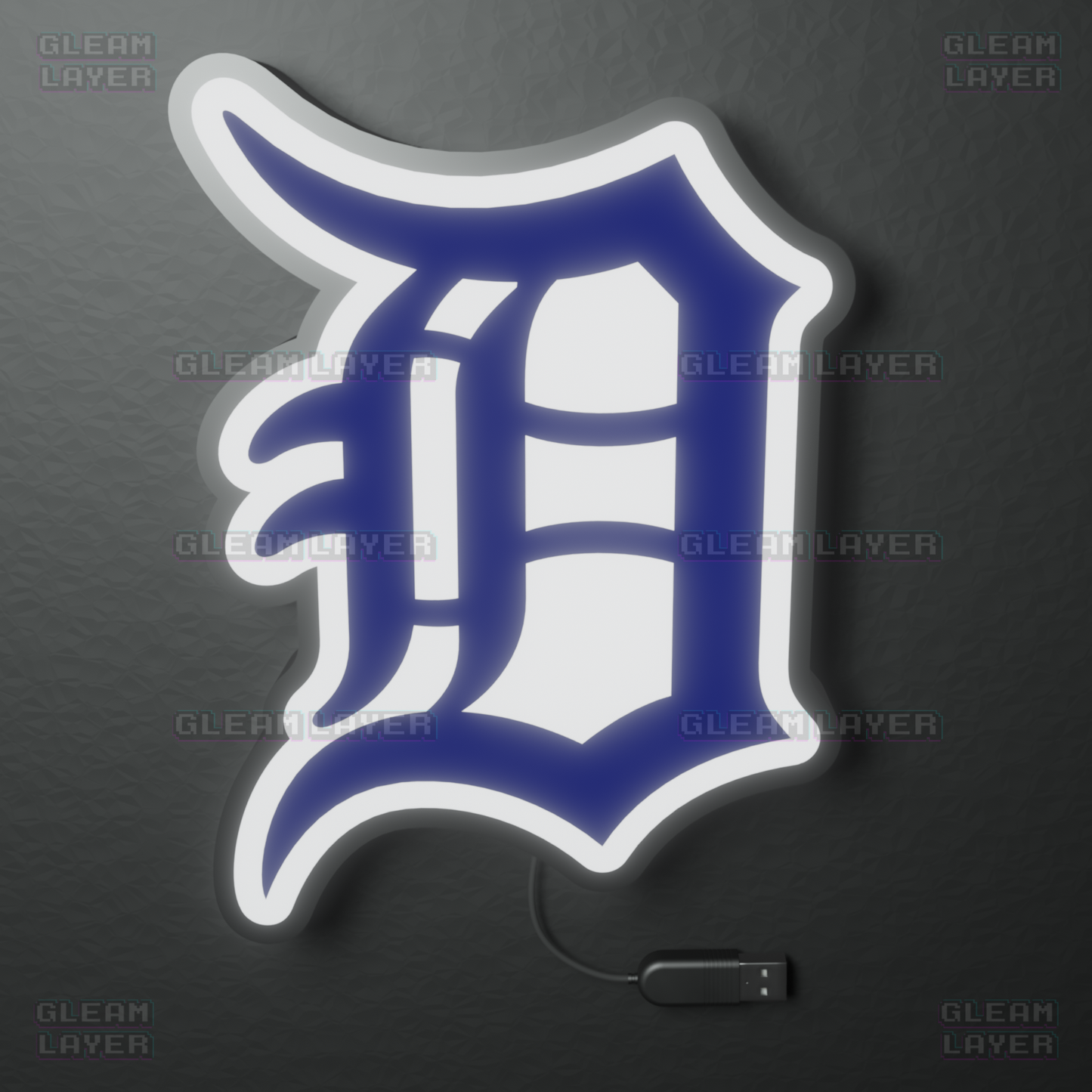 Detroit Tigers Led Light Box MLB Sports Bar Major League Baseball Wall Sign