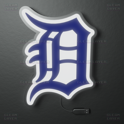 Detroit Tigers Led Light Box MLB Sports Bar Major League Baseball Wall Sign