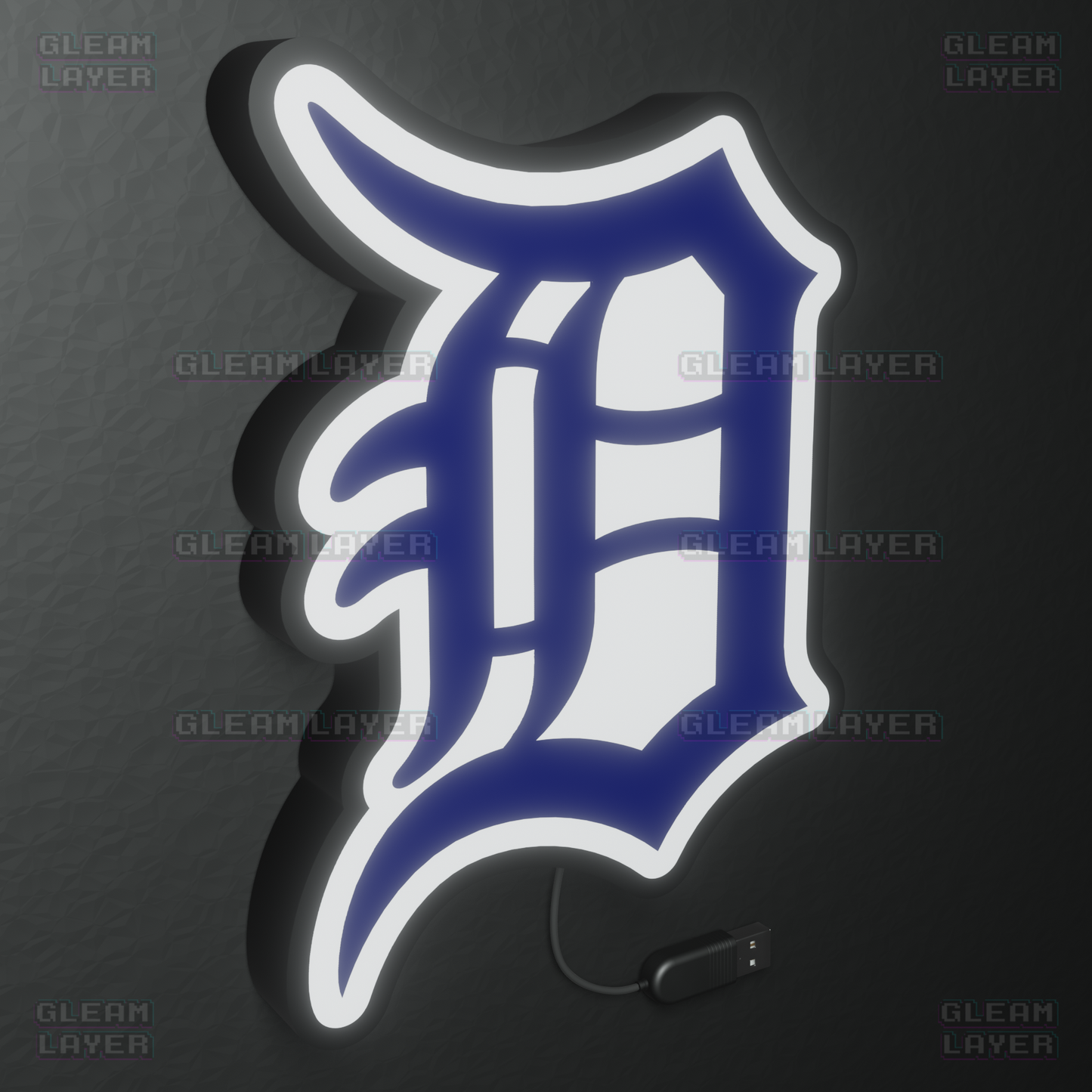 Detroit Tigers Led Light Box MLB Sports Bar Major League Baseball Wall Sign