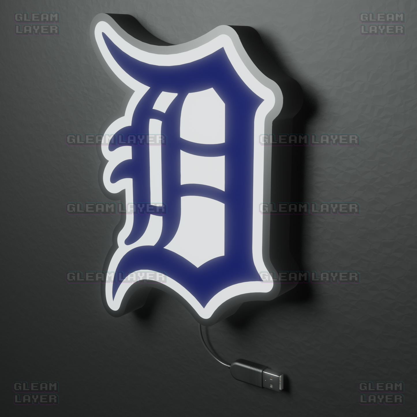 Detroit Tigers Led Light Box MLB Sports Bar Major League Baseball Wall Sign