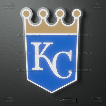 Kansas City Royals Led Light Box MLB Sports Bar Major League Baseball Wall Sign