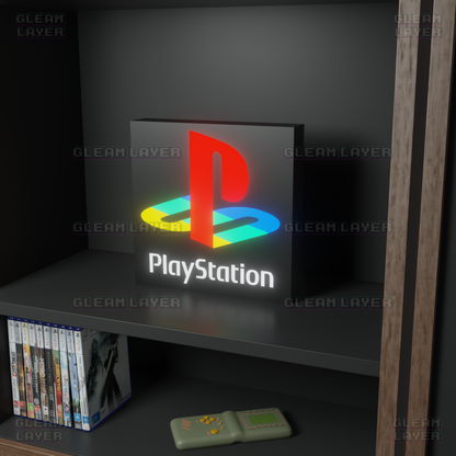 Playstation Retro Black Logo Led Gaming Light Sign