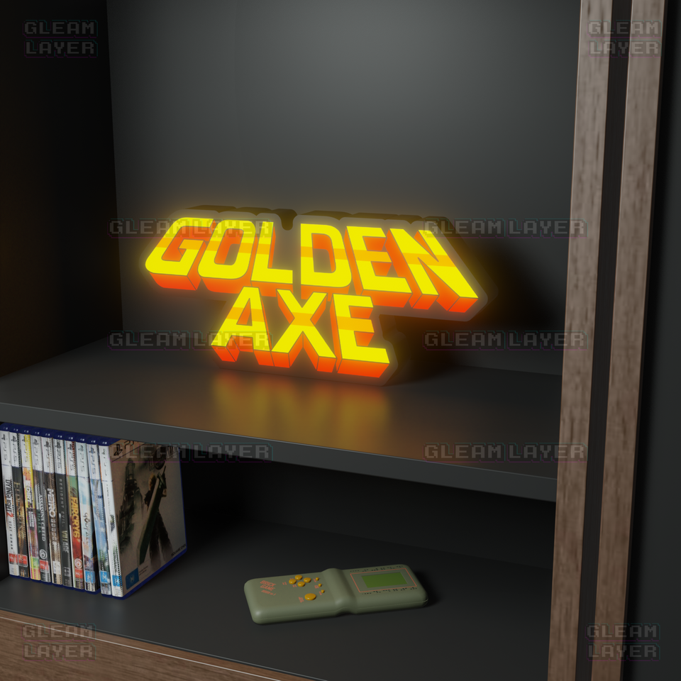 Golden Axe Retro Game Sign Led Gaming Lightbox RGB Lamp