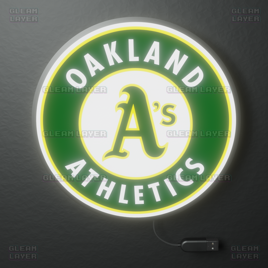 Oakland Athletics Led Light Box MLB Sports Bar Major League Baseball Wall Sign