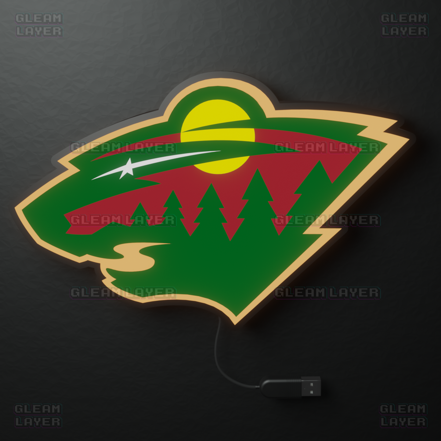 Minnesota Wild Led Light Box NHL Sports Bar Light Display Wall Sign