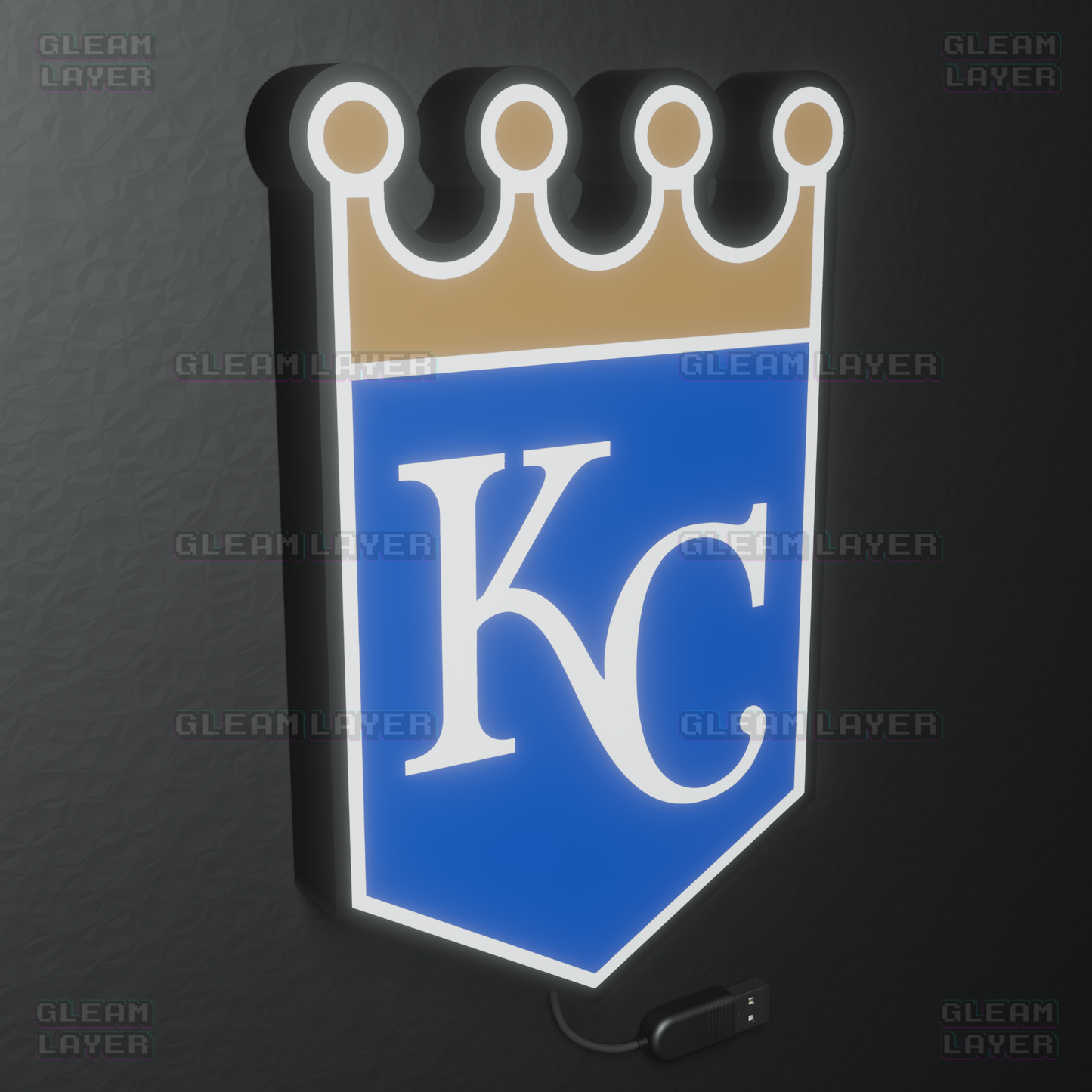 Kansas City Royals Led Light Box MLB Sports Bar Major League Baseball Wall Sign